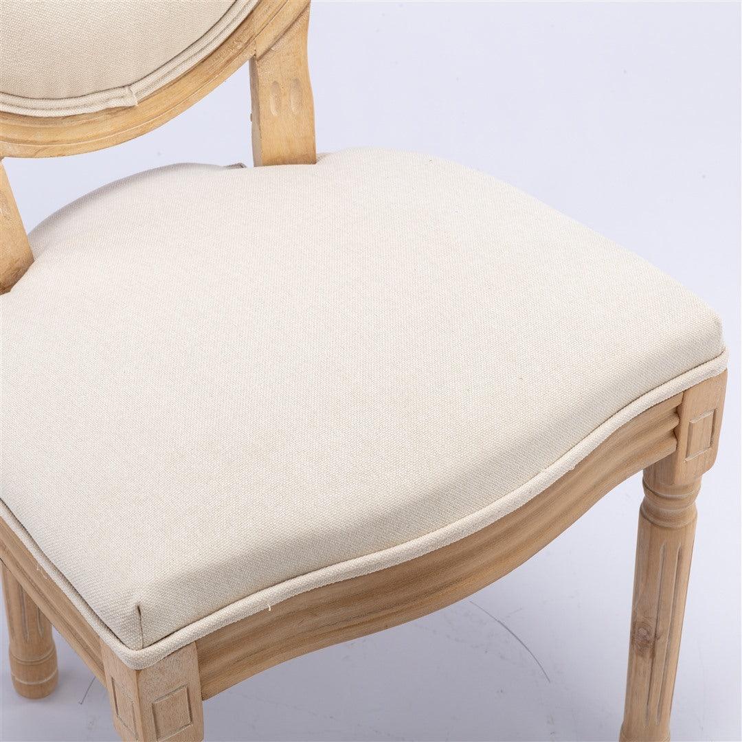 Bono Set of 2 Linen Upholstered Dining Chairs - Beige