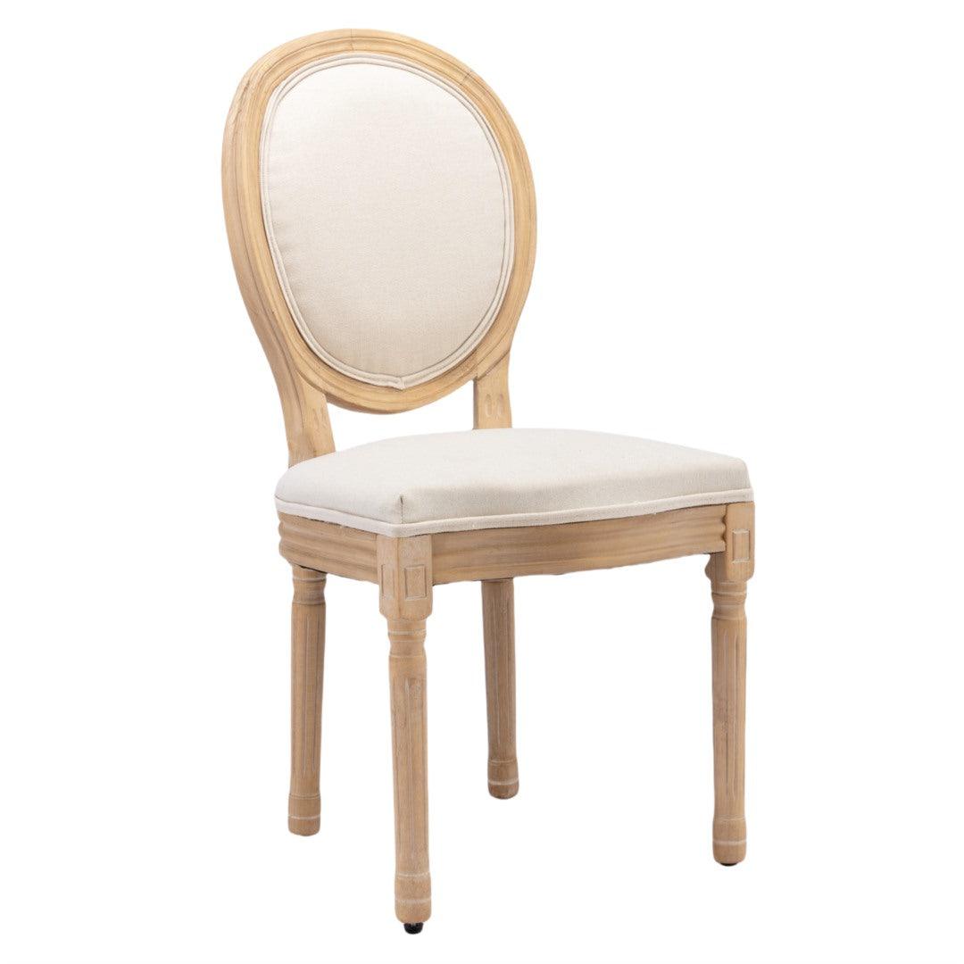 Bono Set of 2 Linen Upholstered Dining Chairs - Beige