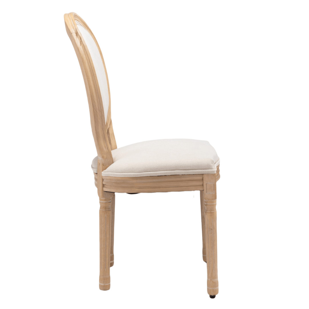 Bono Set of 2 Linen Upholstered Dining Chairs - Beige