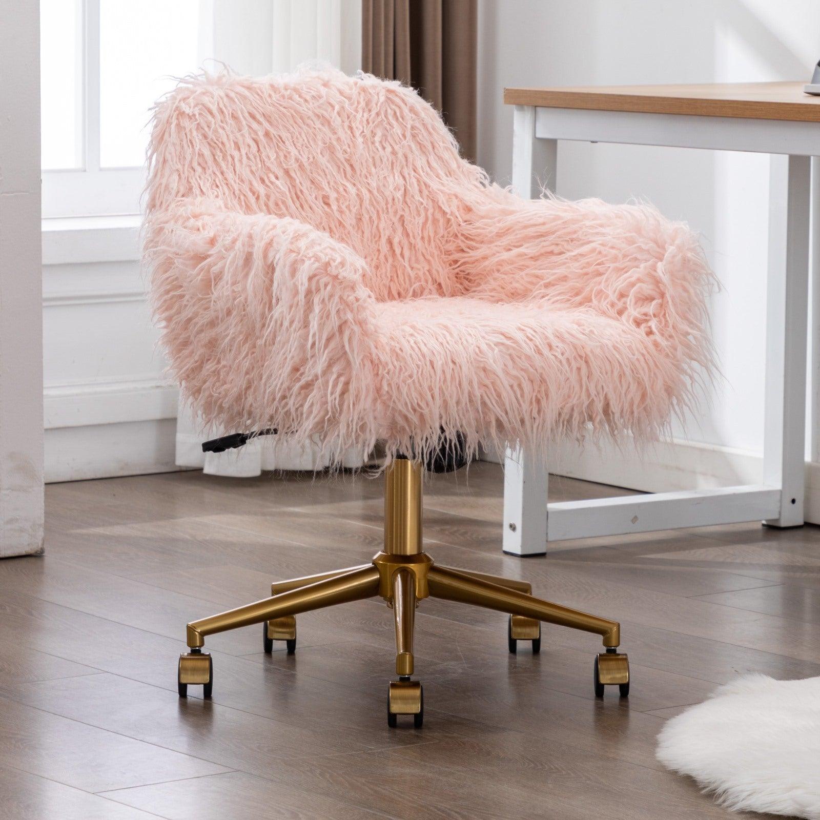 Faux Fur Chair Pink Fluffy Office Chair Amore Faux Fur Fluffy Home