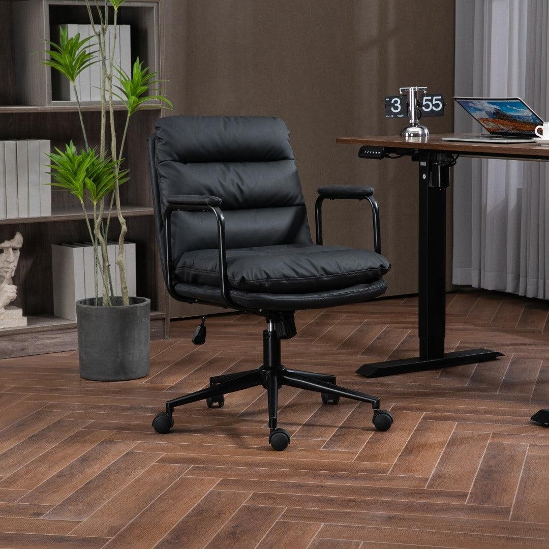 Alldo Faux Leather Office Chair -Black