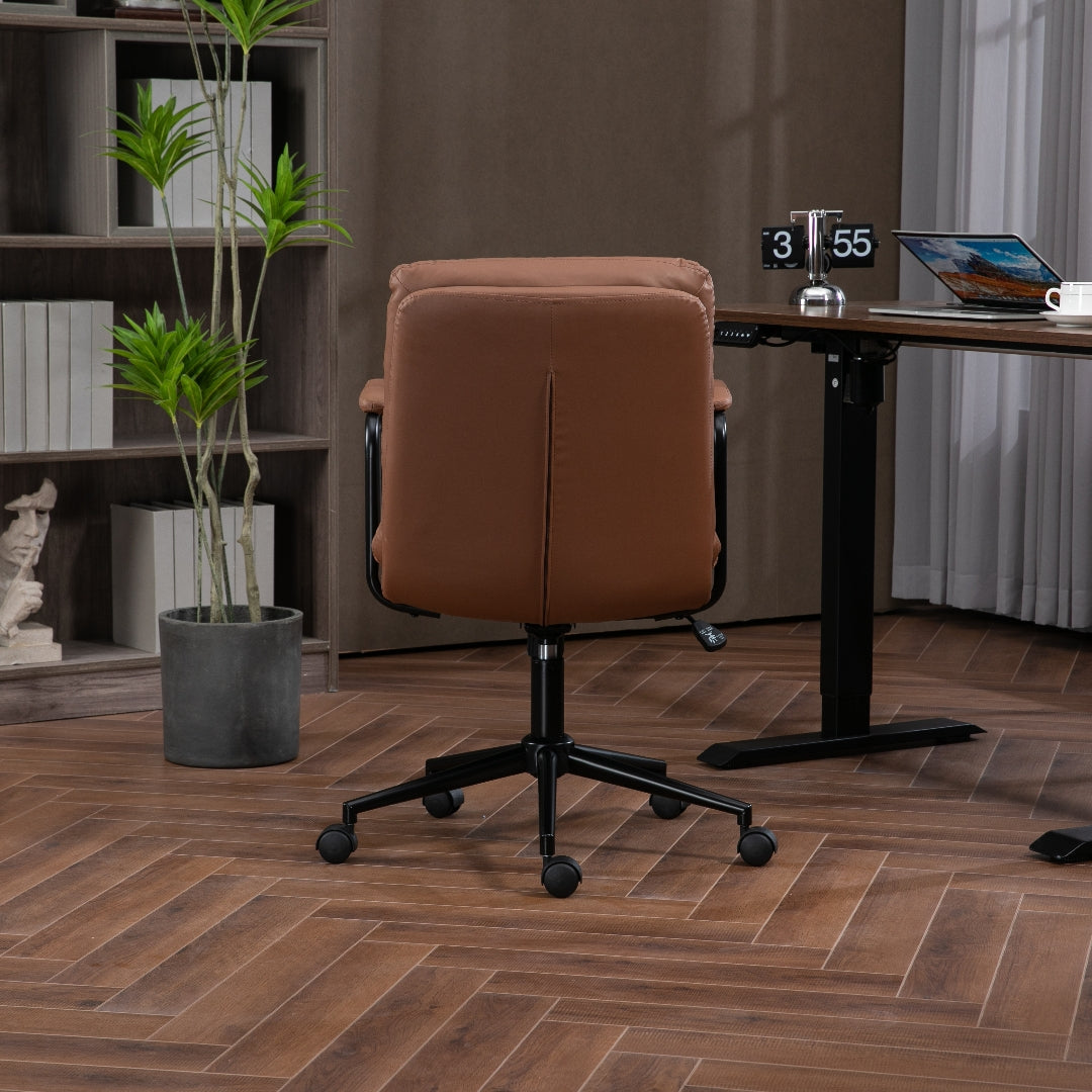 Alldo Faux Leather Office Chair -Brown