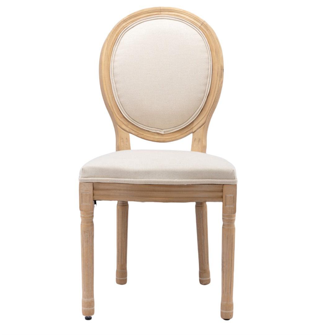 Bono Set of 2 Linen Upholstered Dining Chairs - Beige