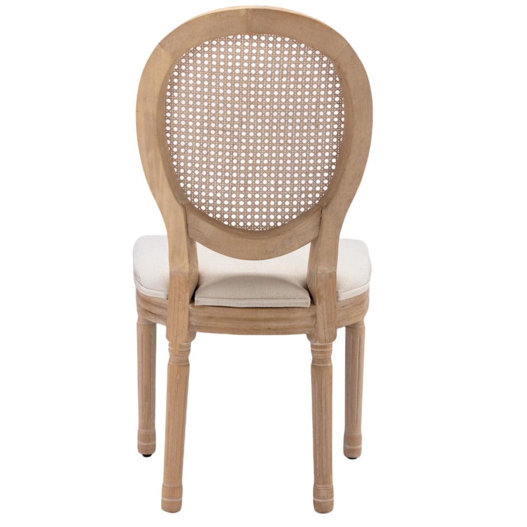 Dino Set of 2 Rattan Upholstered Dining Chairs - Beige