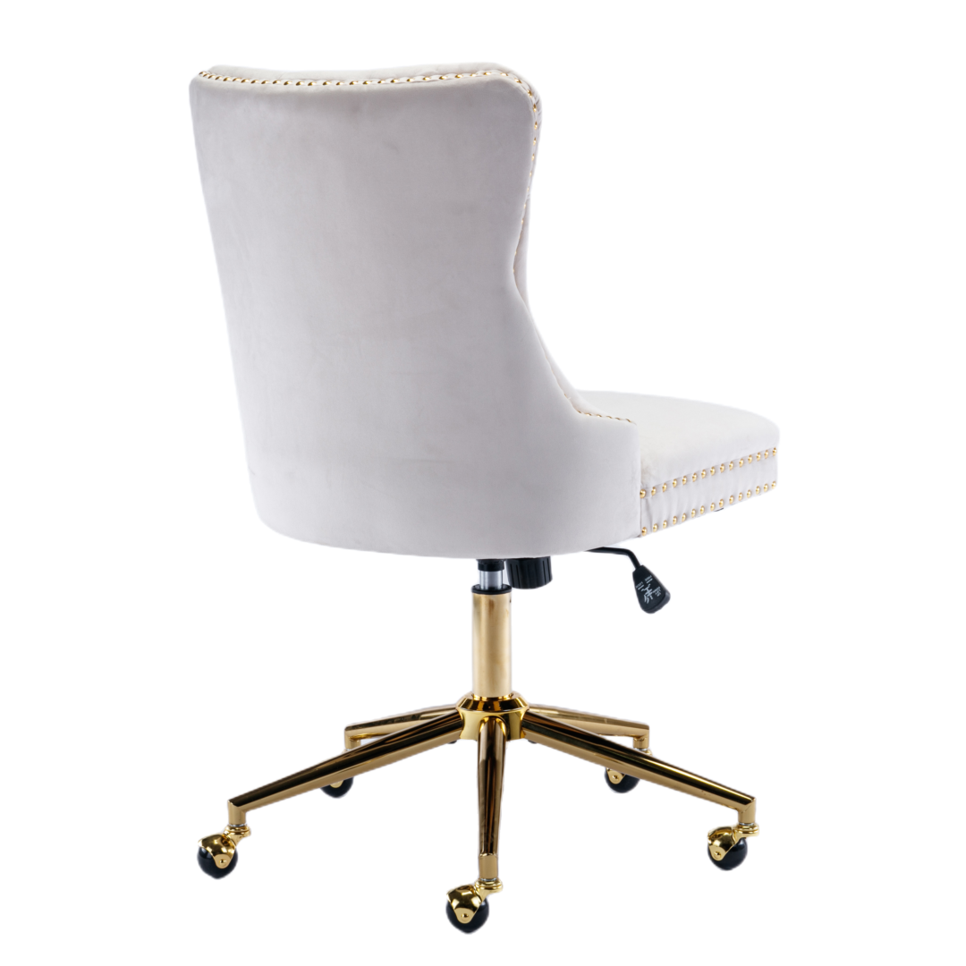 Ameriko Velvet Tufted Home Office Chair -Beige