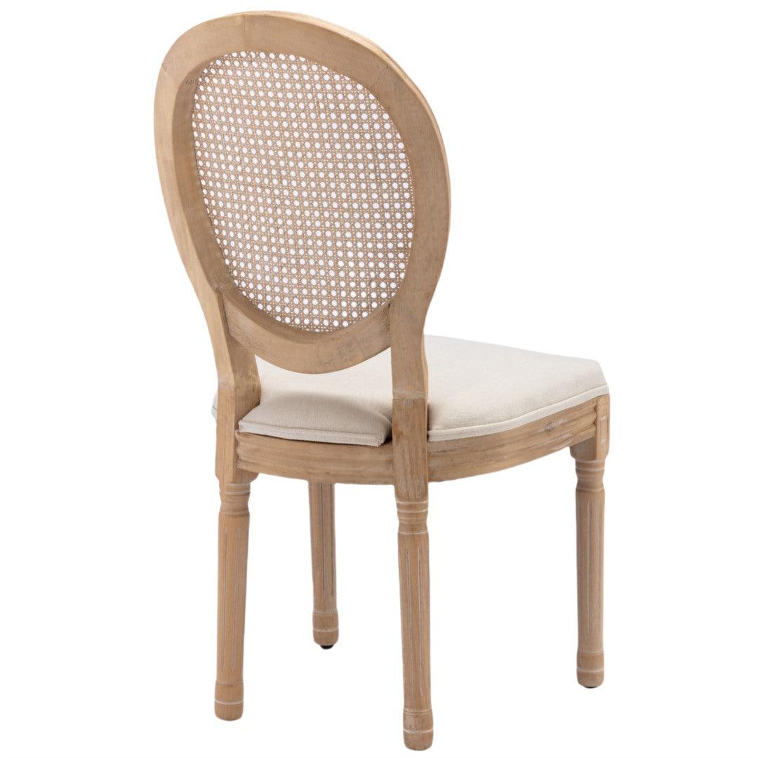 Dino Set of 2 Rattan Upholstered Dining Chairs - Beige