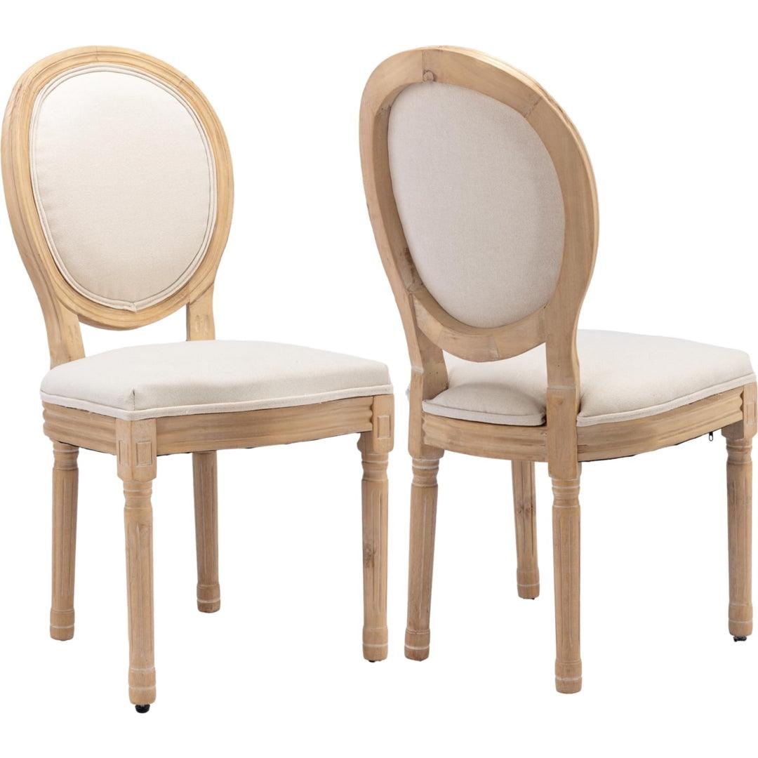 Bono Set of 2 Linen Upholstered Dining Chairs - Beige