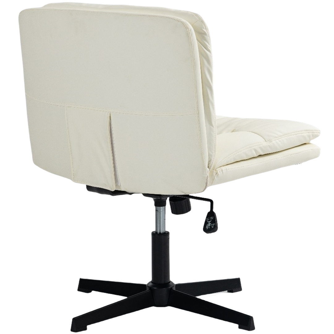 Aldis Faux Leather Home Office Chair -Beige
