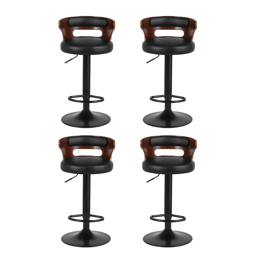 Artiss 4x Bar Stools Gas Lift Faux Leather