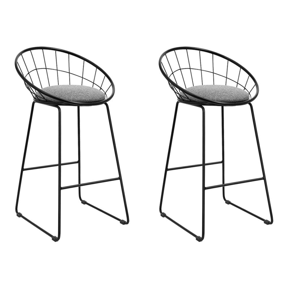 Artiss 2x Bar Stools Padded Seat Metal