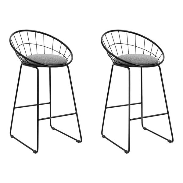 Artiss 2x Bar Stools Padded Seat Metal