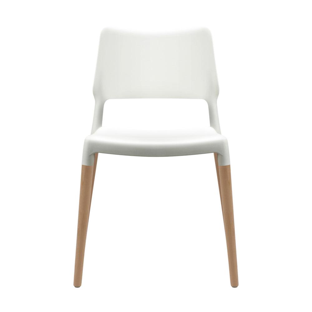 Artiss Dining Chairs Set of 4 Plastic Wooden Stackable White