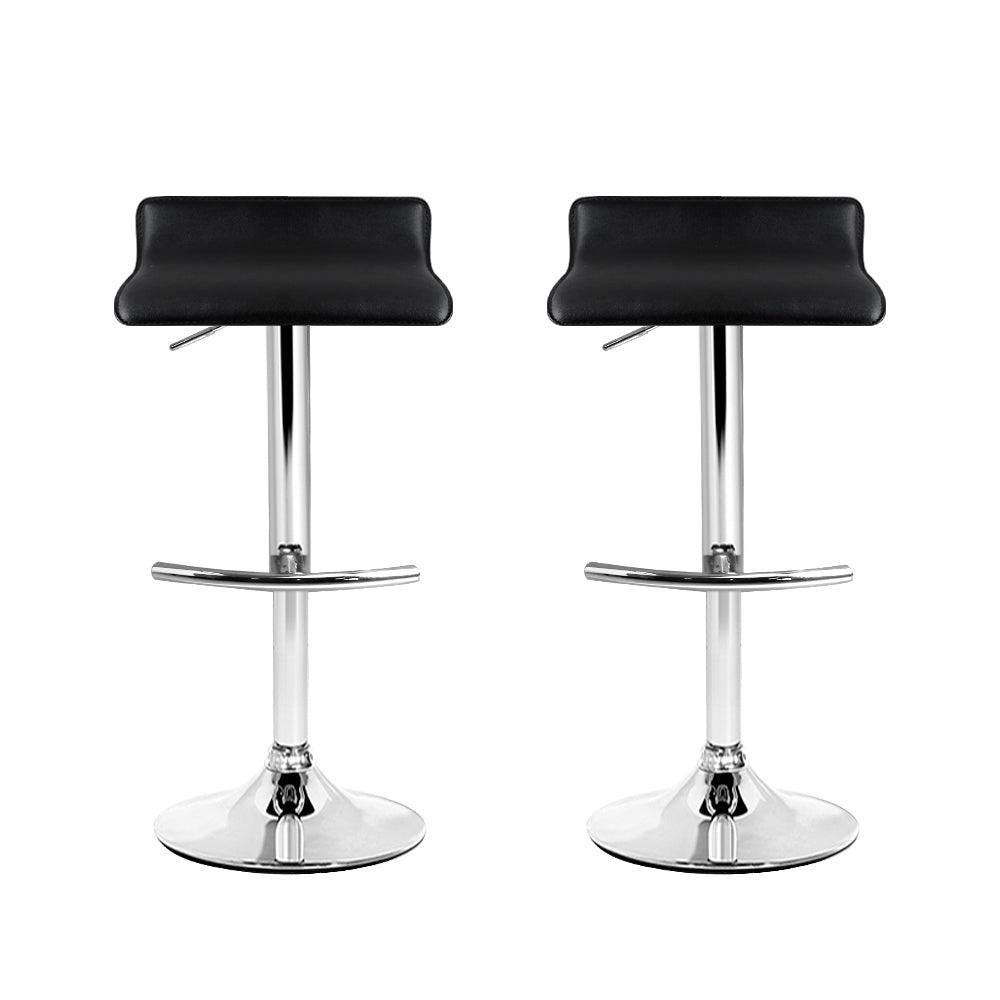 Artiss 2x Bar Stools Adjustable Gas Lift Chairs Black