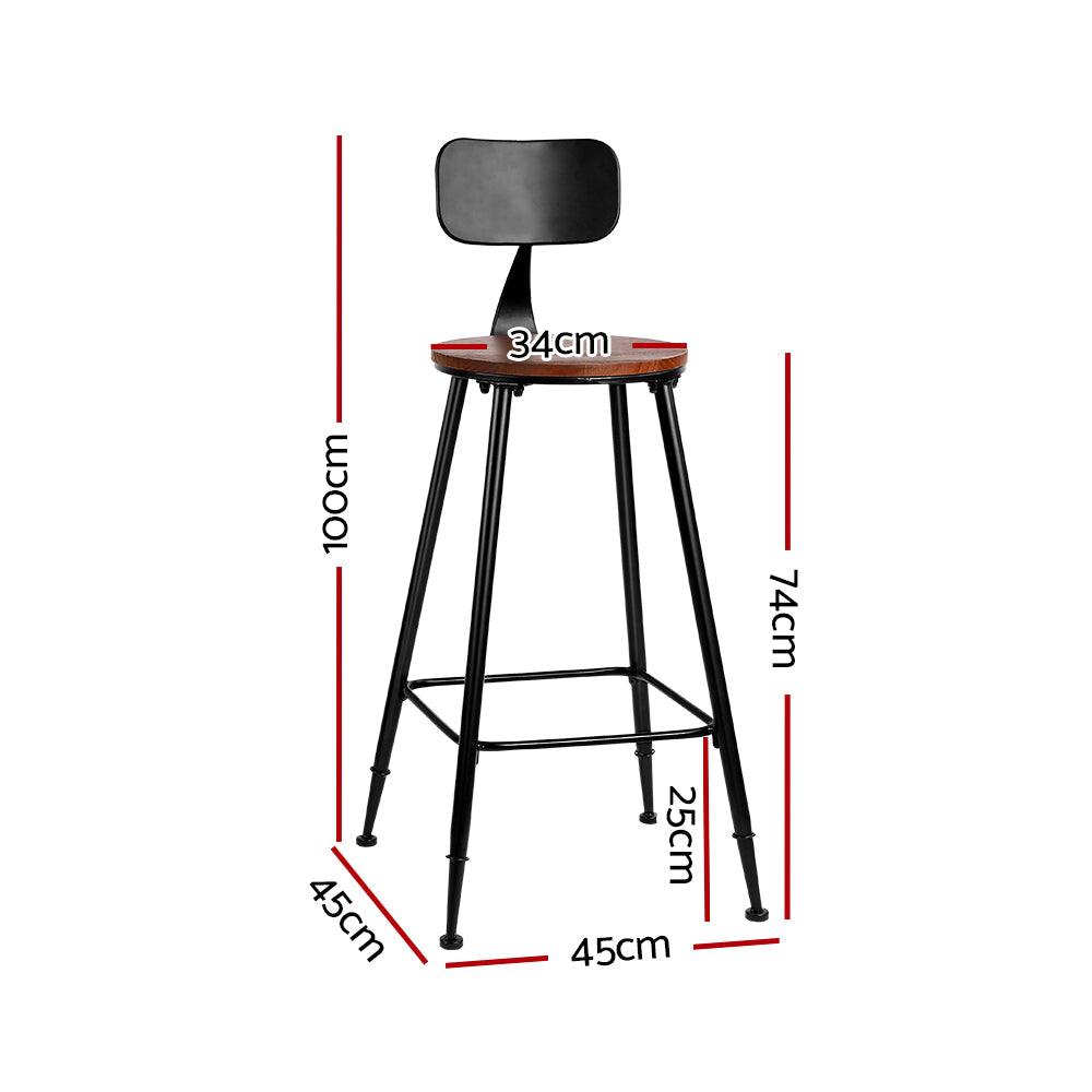 Artiss 4x Bar Stools Vintage Metal Chairs