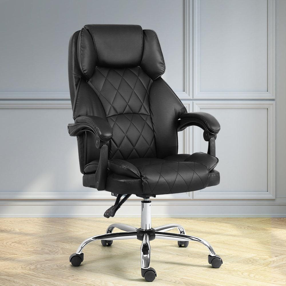 Artiss Executive Office Chair Leather Recliner Black