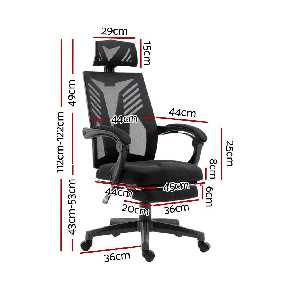 Artiss Mesh Office Chair Recliner Black