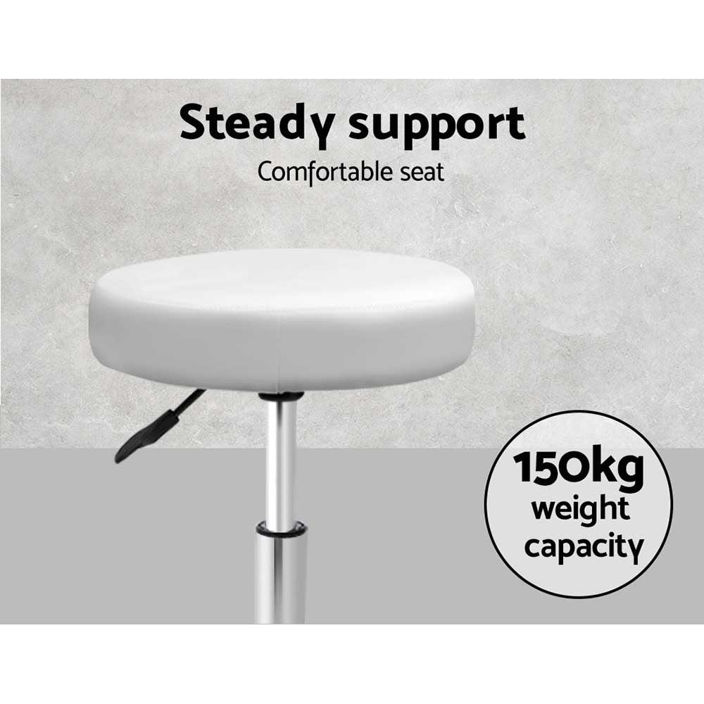 Artiss 2x Salon Stool Round Swivel Chair White