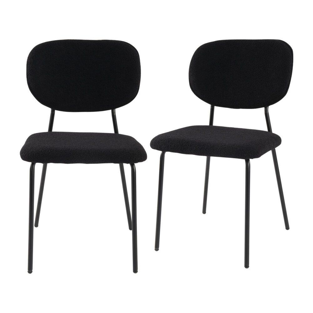 Charcoal Charm Armless Dining Chair Duo