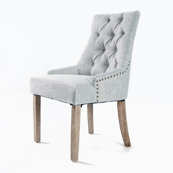 French Provincial Dining Chair Oak Leg AMOUR GREY