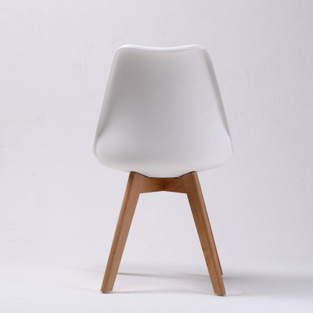 2X Retro Dining Chair Padded Seat WHITE