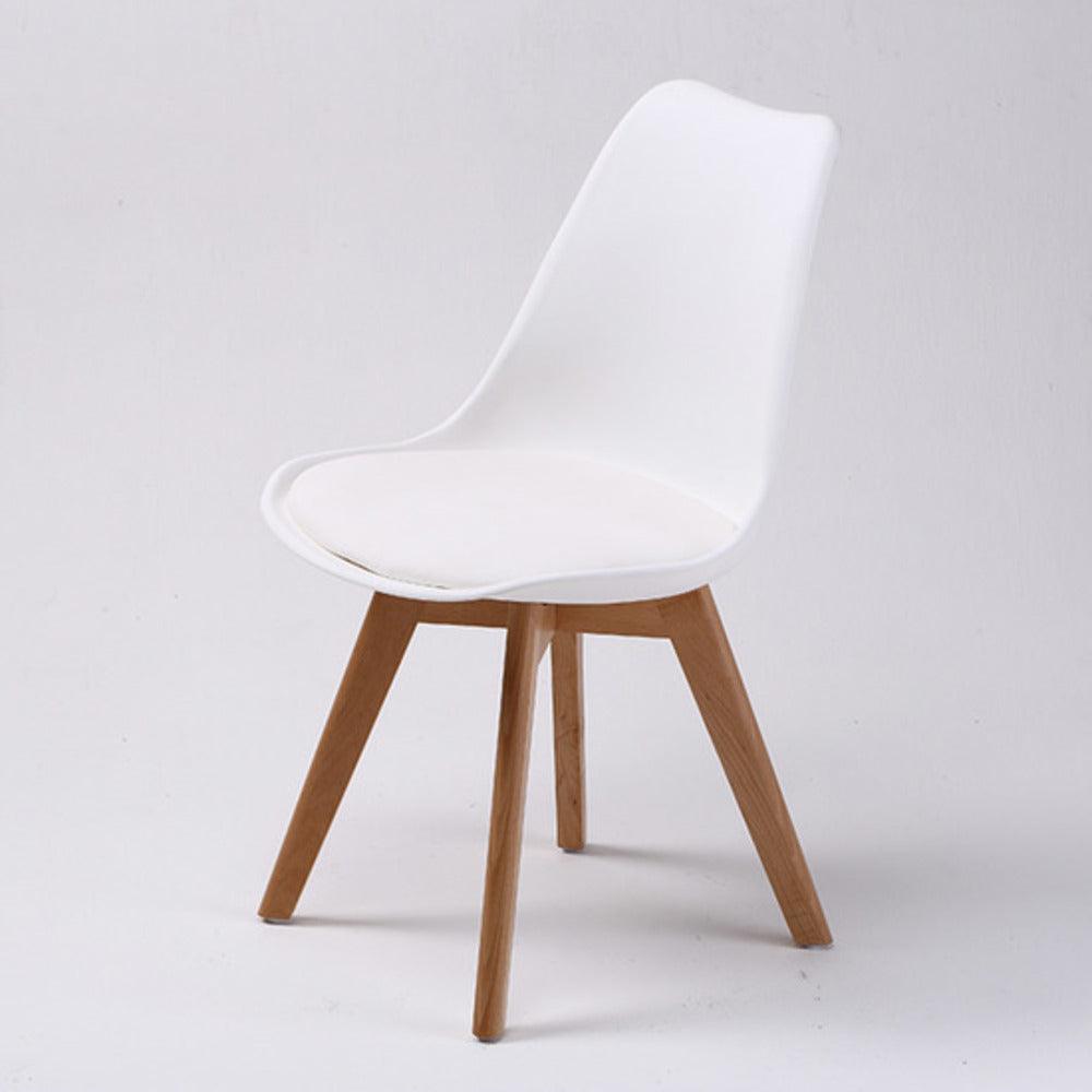 4X Retro Dining Chair Padded Seat WHITE