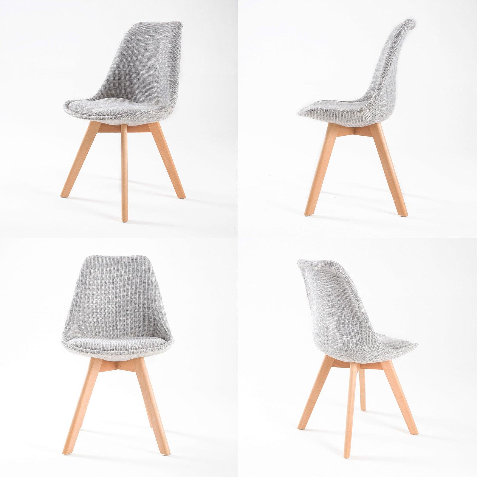 2X Retro Dining Chair Padded Seat GREY