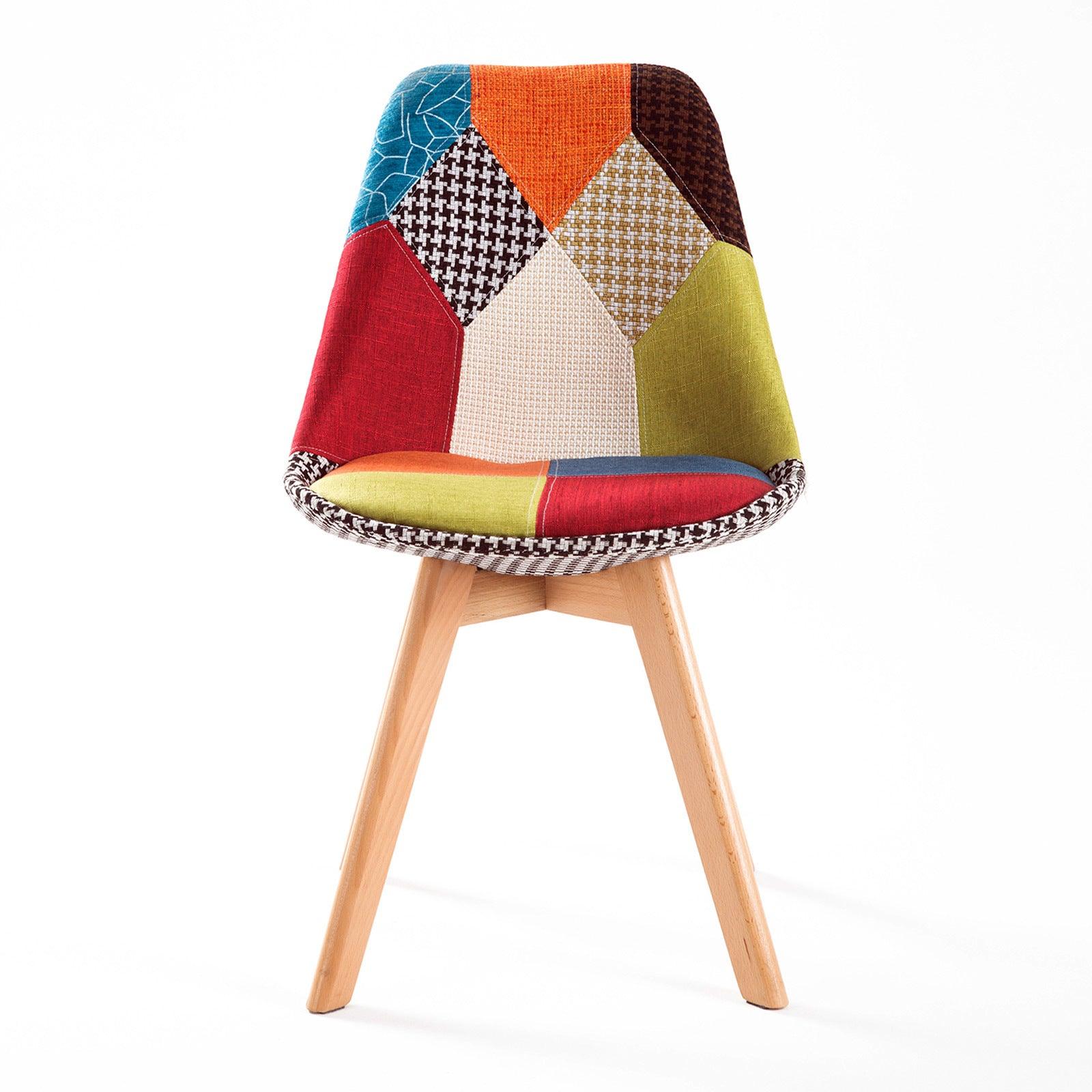 2X Retro Dining Chair Padded Seat MULTI COLOUR