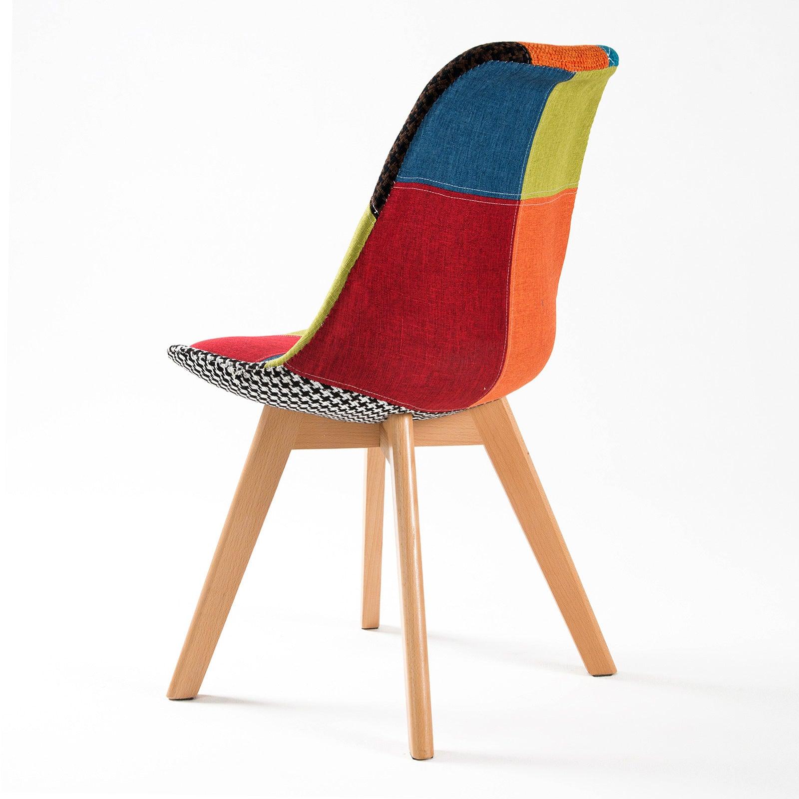 2X Retro Dining Chair Padded Seat MULTI COLOUR