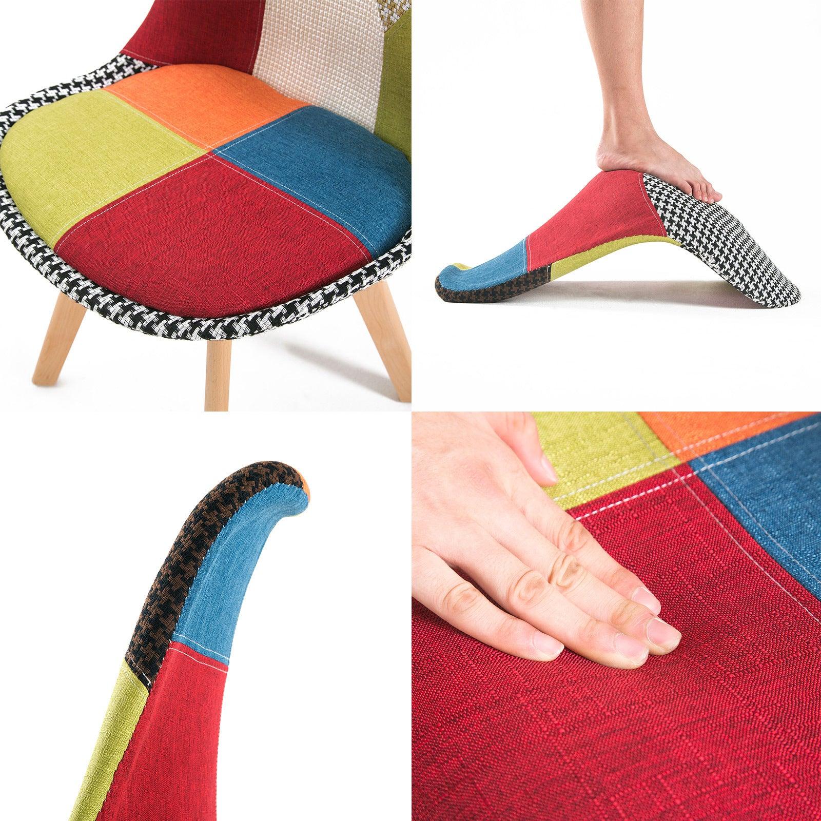 4X Retro Dining Chair Padded Seat MULTI COLOUR