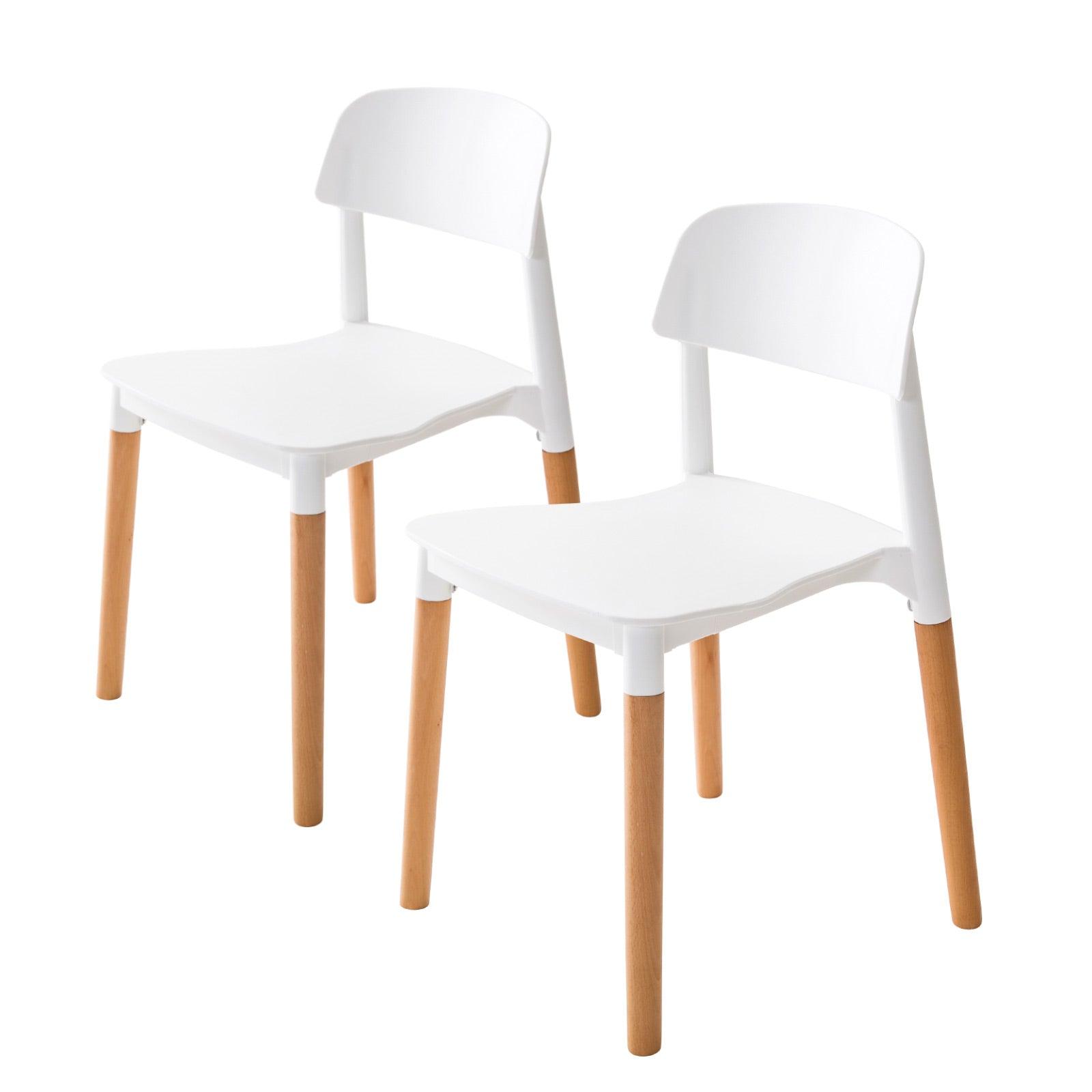 2X Retro Belloch Stackable Dining Chair WHITE