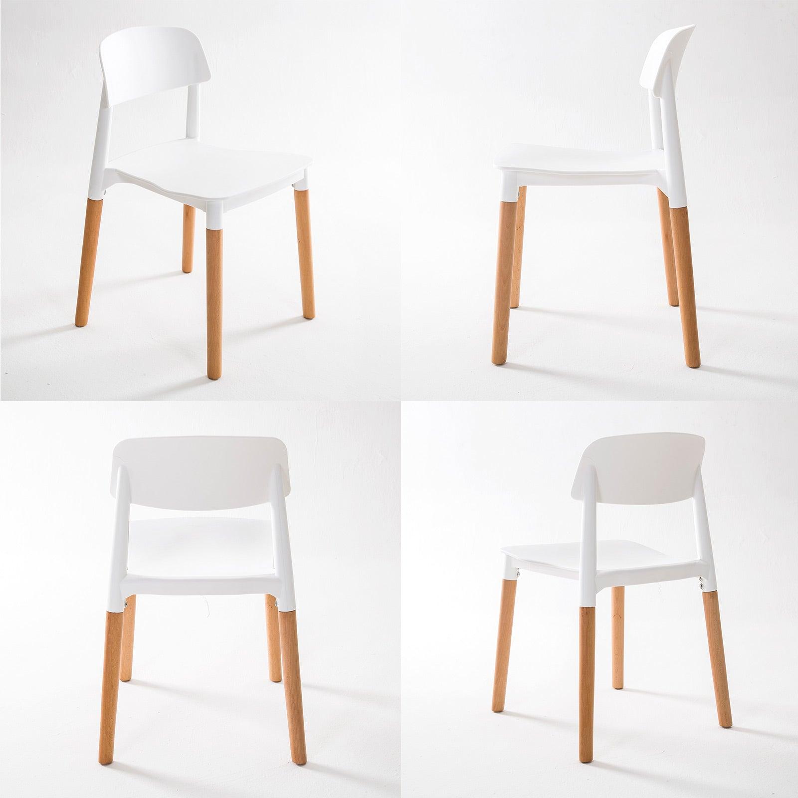 2X Retro Belloch Stackable Dining Chair WHITE