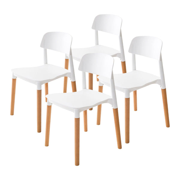 4X Retro Belloch Stackable Dining Chair WHITE