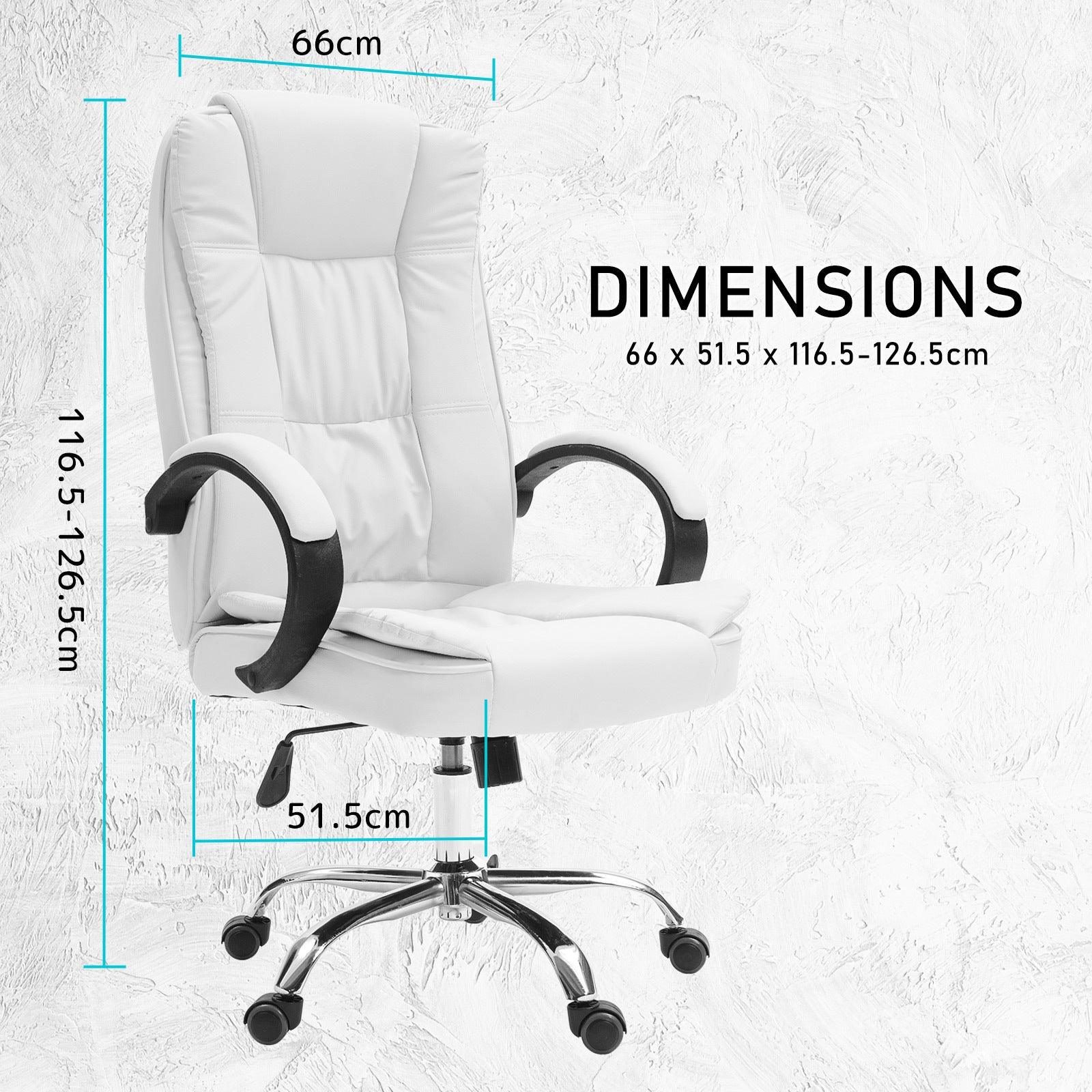 La Bella White Executive Office Chair Sage Dual-Layer Seat