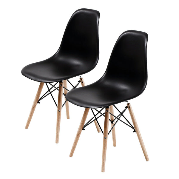 2X Retro Dining Chair DSW BLACK