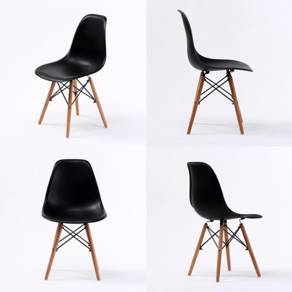 2X Retro Dining Chair DSW BLACK