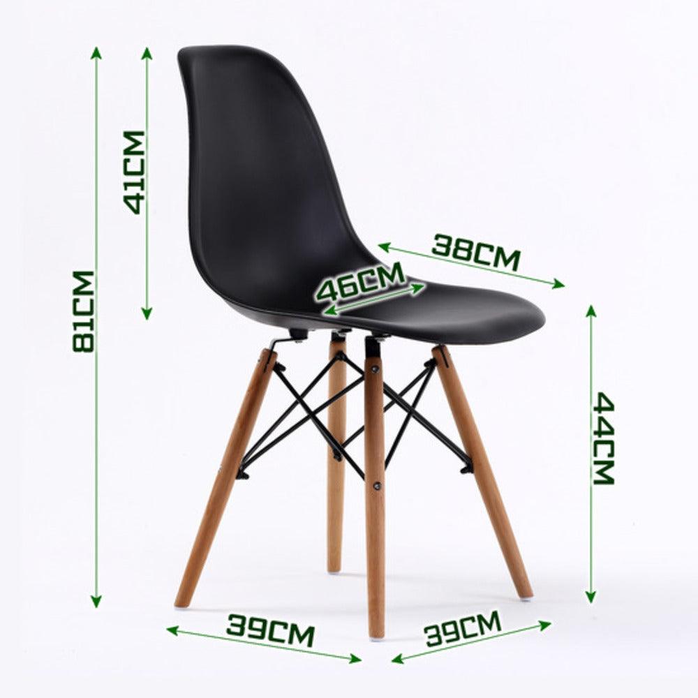 2X Retro Dining Chair DSW BLACK