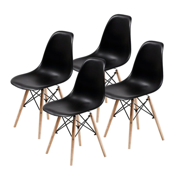 4X Retro Dining Chair DSW BLACK