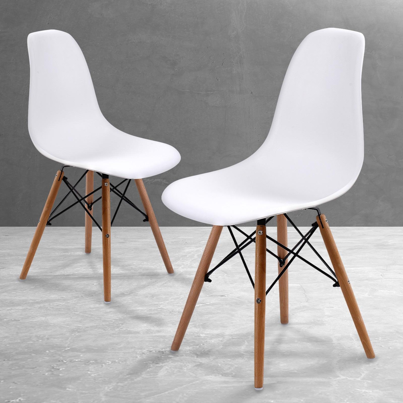 2X Retro Dining Chair DSW WHITE