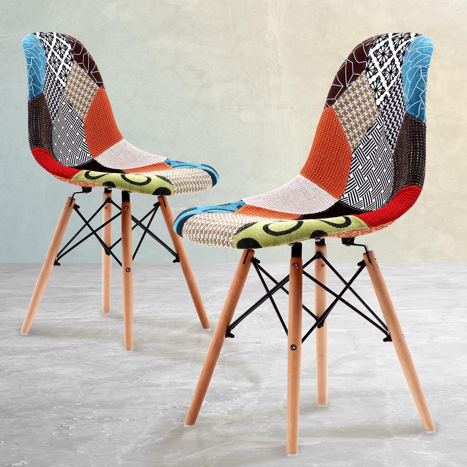 2X Retro Dining Chair DSW MULTI COLOUR