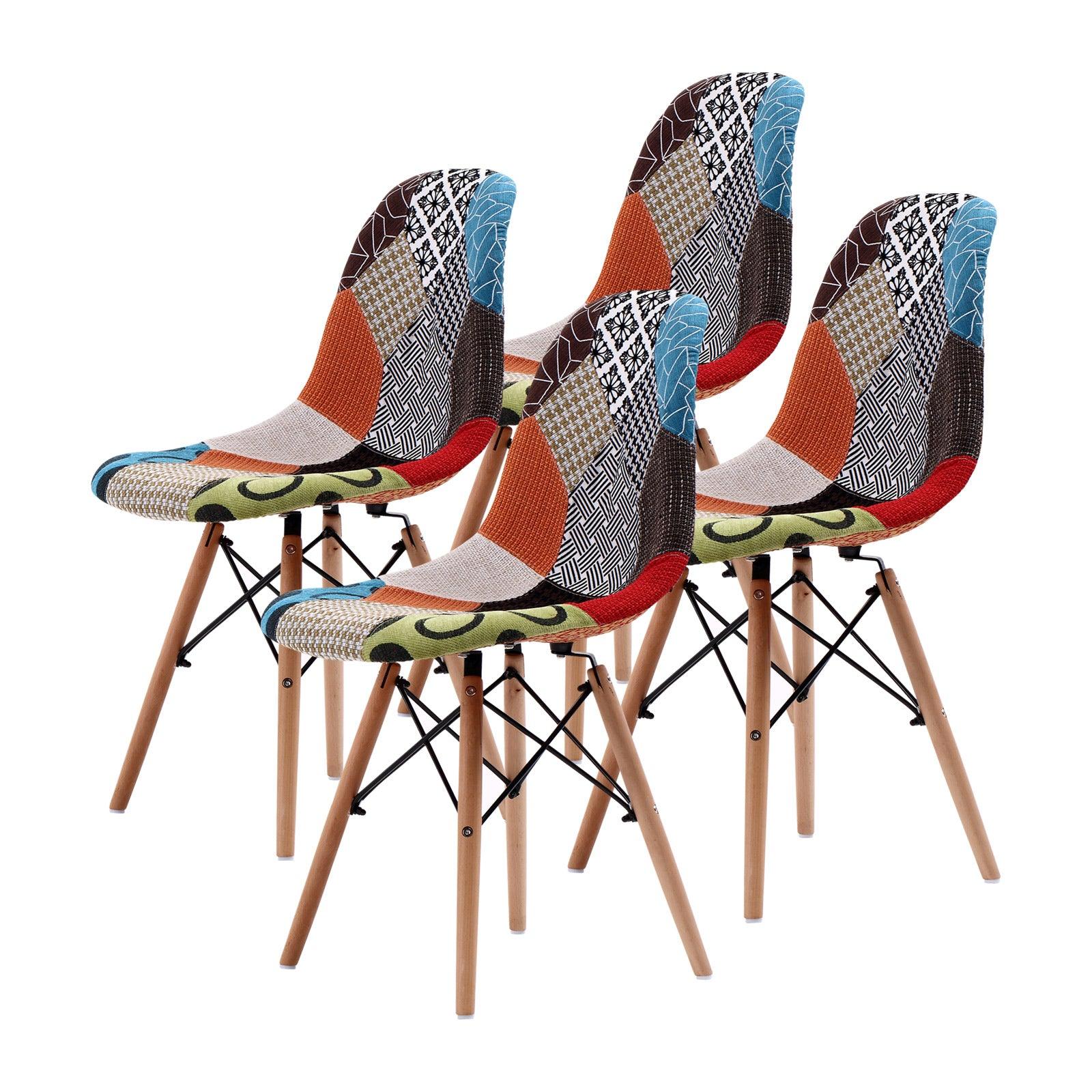 4X Retro Dining Chair DSW MULTI COLOUR