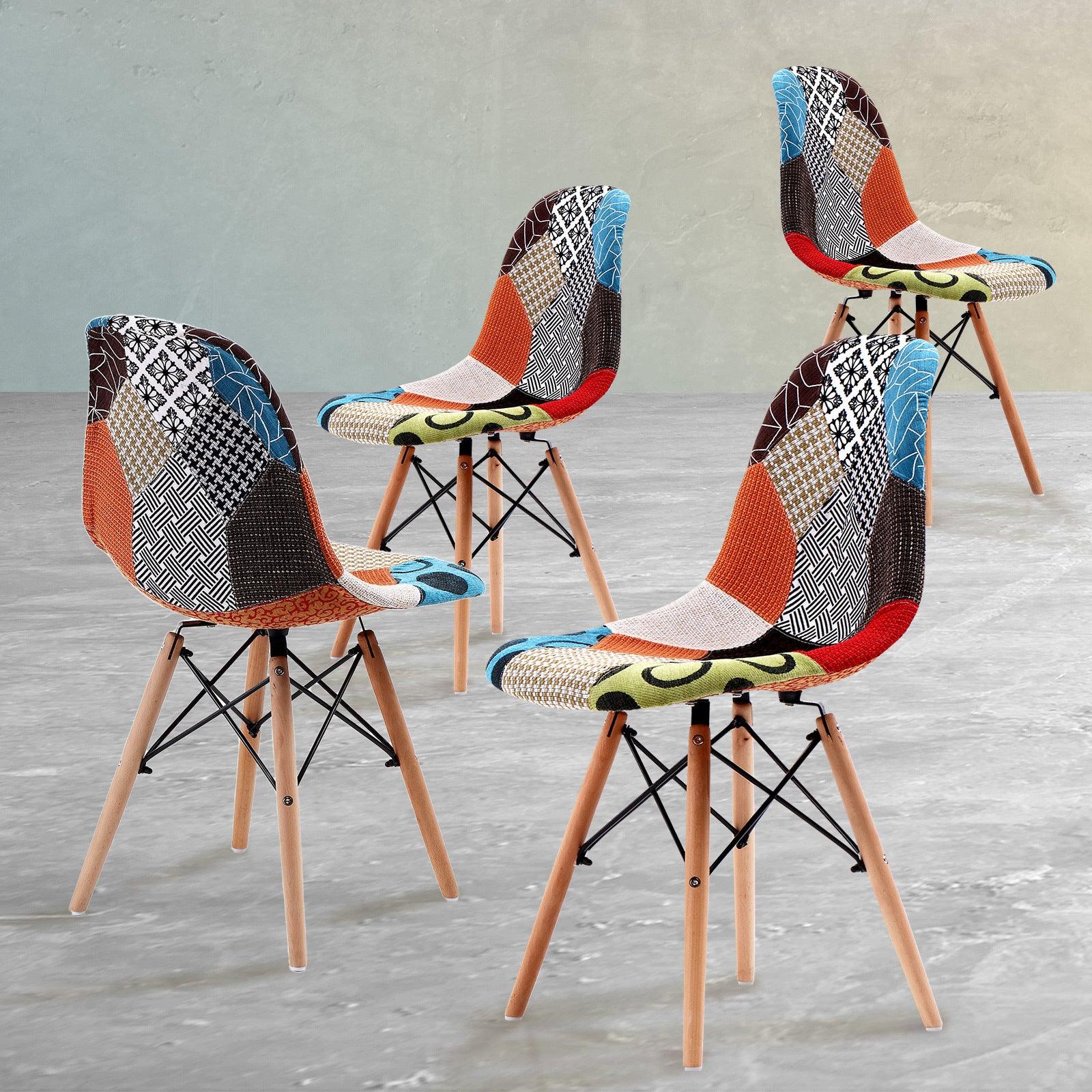 4X Retro Dining Chair DSW MULTI COLOUR