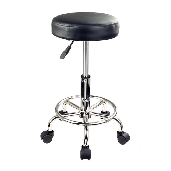 Swivel Salon Barber Stool Chair Round Type BLACK