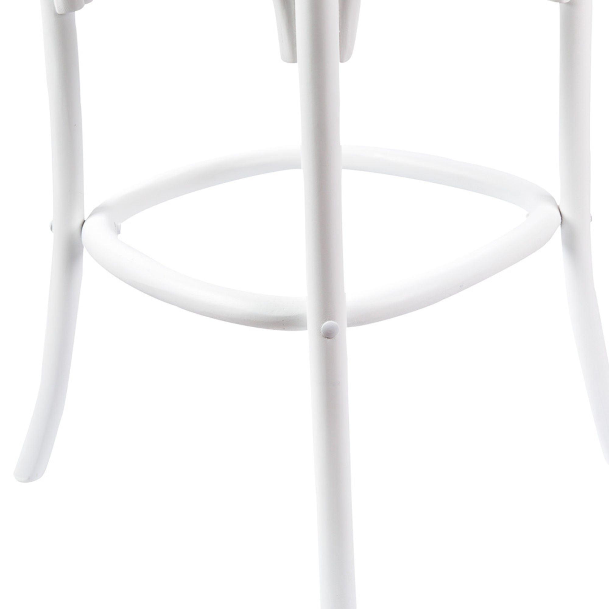 Aster 3pc Crossback Bar Stools Dining Chair Solid Birch Timber Rattan Seat White