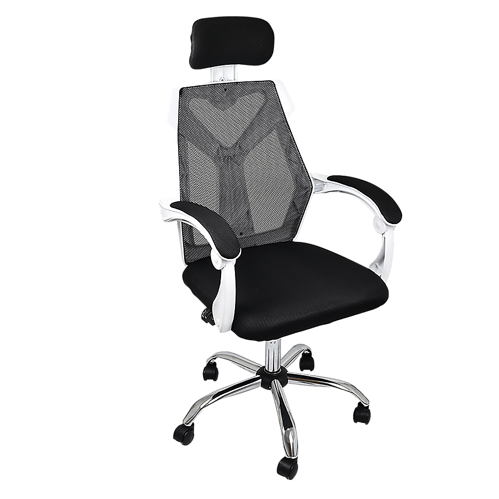 Office Chair Gaming Computer Chairs Mesh Back Foam Seat - White