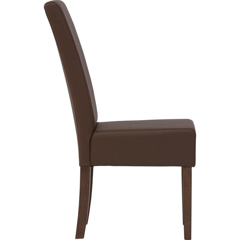 Mesi Dining Chair x2  - Cocoa Legs Mocha Colour Vinyl Upholstery