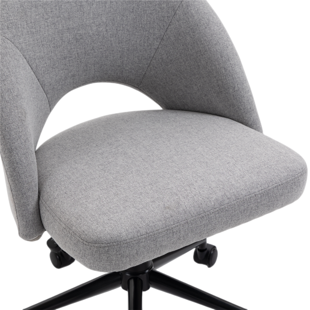 Alfio Modern Linen Home Office Chair -Grey