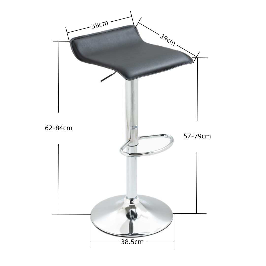 Libero Set of 2 Gas Lift Bar stools- Black