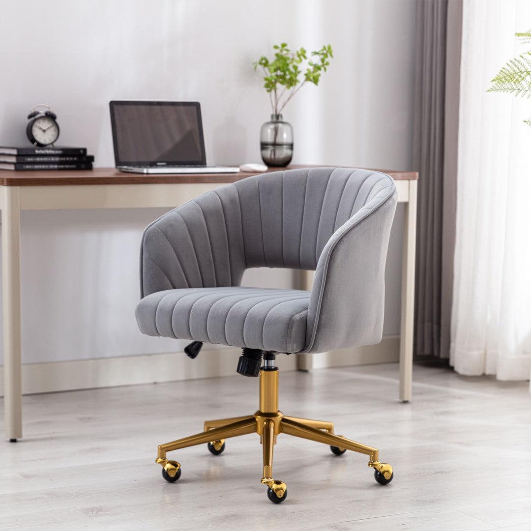 Acerra Velvet Swivel Home Office Chair -Grey