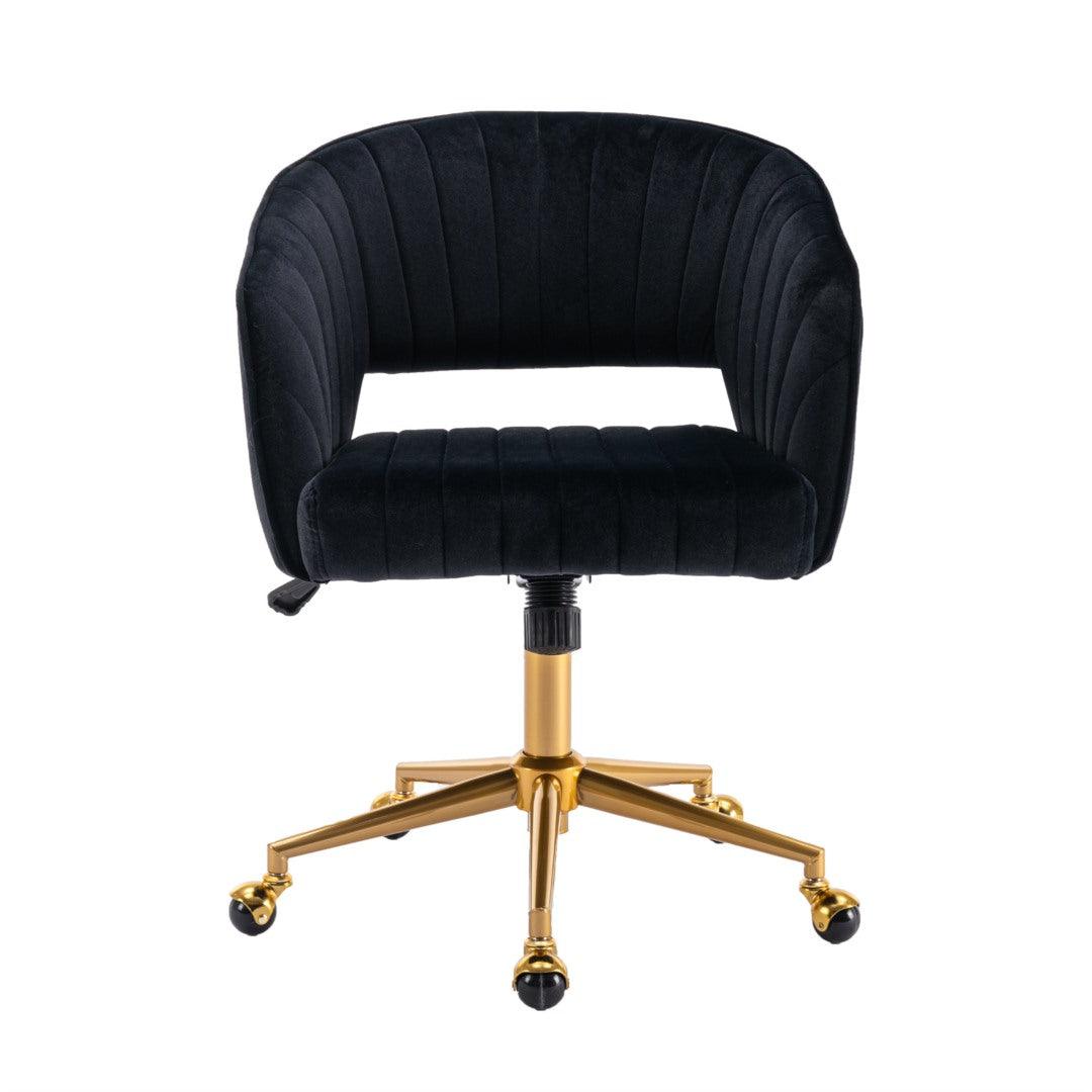 Acerra Velvet Swivel Home Office Chair -Black