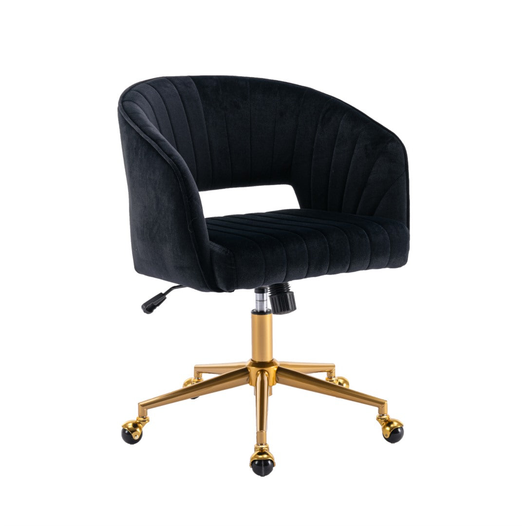 Acerra Velvet Swivel Home Office Chair -Black